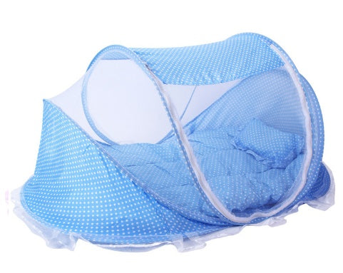 Foldable Baby Bed With Pillow & Net (2 items) - My Store