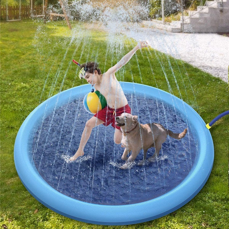 Non-Slip Splash Pad For Kids And Pet Dog Summer Outdoor Water Fountain Play Mat - My Store